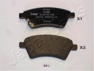 Колодки торм. диск. PA801AF JAPANPARTS