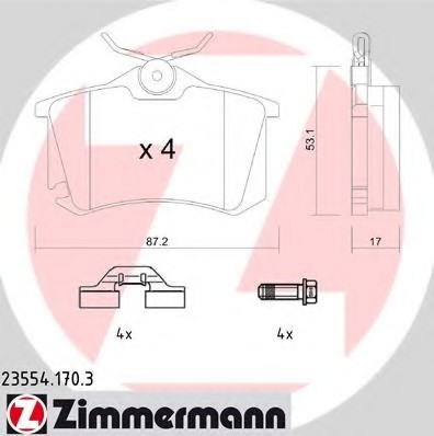 235541703 Zimmermann Колодки гальмівні дискові, к-кт