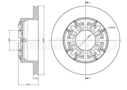 230477 METELLI (Италия) Диск тормозной Metelli 230477 METELLI