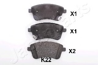 Фото колодки торм.диск. PAK22AF JAPANPARTS PAK22AF JAPAN PAK22AF JAPAN Колодки торм.диск. PAK22AF JAPANPARTS