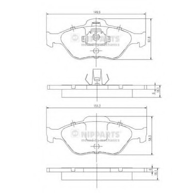 J3603065 NIPPARTS (Нидерланды) КОЛОДКИ ТОРМ.ПЕР. J3603065 NIPPARTS