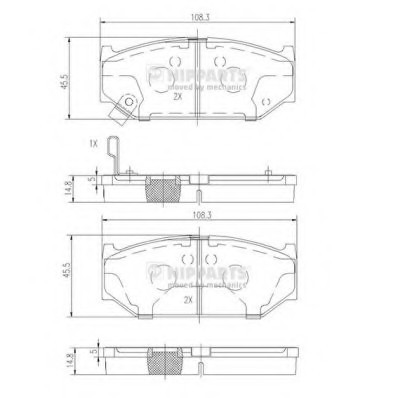 N3608031 NIPPARTS (Нидерланды) Гальмівні колодки Nipparts