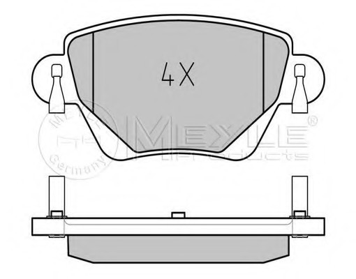 0252355717 MEYLE Комплект гальмівних колодок з 4 шт. дисків