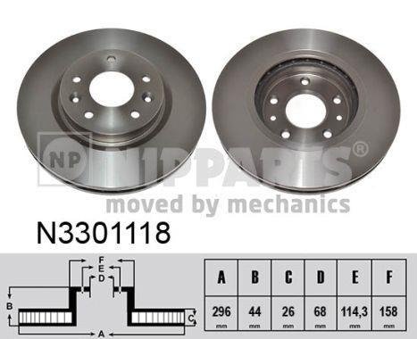 N3301118 NIPPARTS (Нидерланды) Гальмівний диск N3301118 NIPPARTS