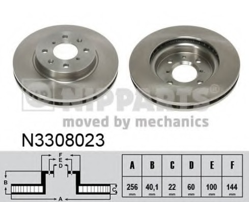 N3308023 NIPPARTS (Нидерланды) Гальмівний диск N3308023 NIPPARTS