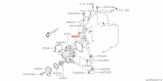 21114AA063 SUBARU Прокладка помпы 21114AA063 SUBARU