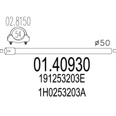 Труба вихлопного газу 0140930 MTS