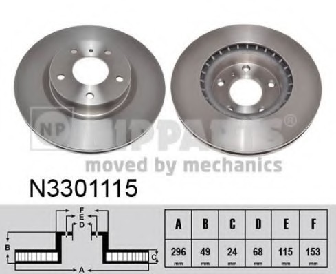 N3301115 NIPPARTS (Нидерланды) Диск гальмівний N3301115 NIPPARTS