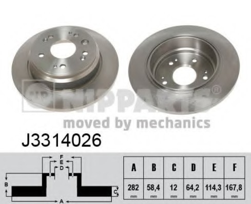 J3314026 NIPPARTS (Нидерланды) Гальмівний диск Nipparts