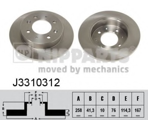 J3310312 NIPPARTS (Нидерланды) Диск тормозной J3310312 NIPPARTS