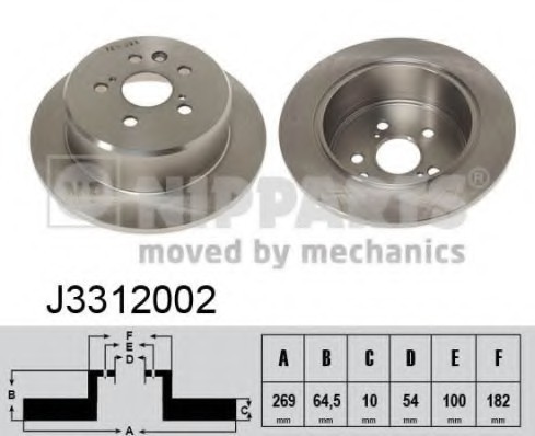 J3312002 NIPPARTS (Нидерланды) Диск тормозной J3312002 NIPPARTS