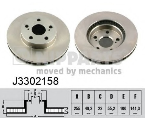 J3302158 NIPPARTS (Нидерланды) Диск тормозной J3302158 NIPPARTS