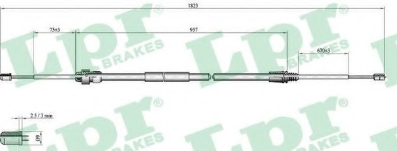 C0002B LPR Трос ручного гальма
