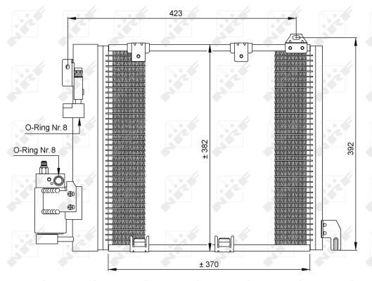 35302 NRF Конденсатор кондиционера OPEL Astra 98- (пр-во NRF)