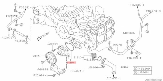 21110AA690 SUBARU ПОМПА ВОДЯНАЯ 21110AA690 SUBARU