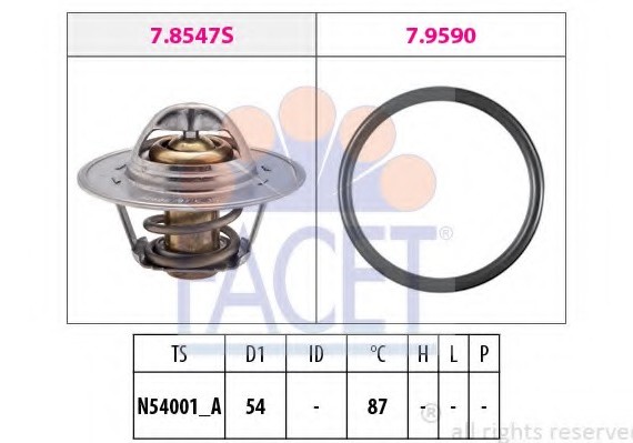78547 FACET Термостат, охолоджуюча рідина