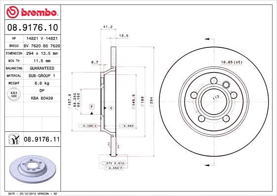 08917611 BREMBO (Германия) Гальмівний диск 08917611 BREMBO