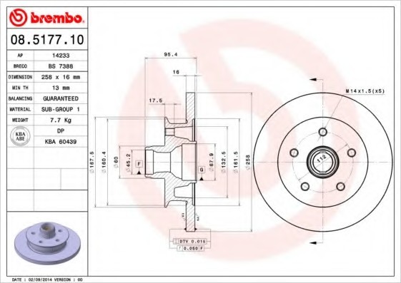 08517710 BREMBO (Германия) Диск гальмівний 08517710 BREMBO