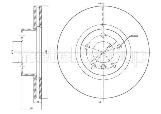 231260C METELLI (Италия) ТОРМОЗНОЙ ДИСК 231260C METELLI