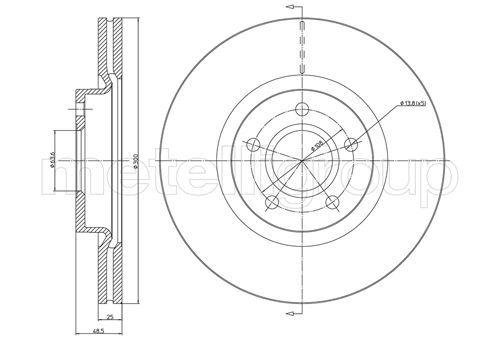 230687C METELLI (Италия) ТОРМОЗНОЙ ДИСК 230687C METELLI