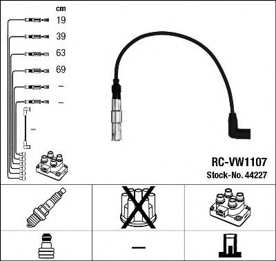 RCVW1107 NGK Провода в/в 44227 RCVW1107 NGK