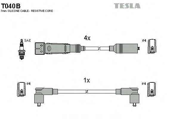 T040B TESLA (Чехия) ПРОВОДУ ЗАПАЛУВАННЯ T040B TESLA