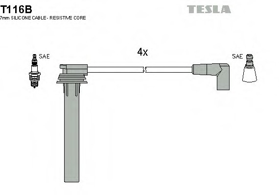 T116B TESLA (Чехия) ПРОВОДУ ЗАПАЛУВАННЯ T116B TESLA