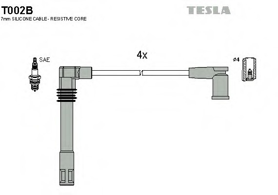 T002B TESLA (Чехия) ПРОВОДУ ЗАПАЛУВАННЯ T002B TESLA