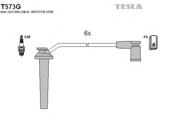 T573G TESLA (Чехия) ПРОВОДА Зажигания T573G TESLA