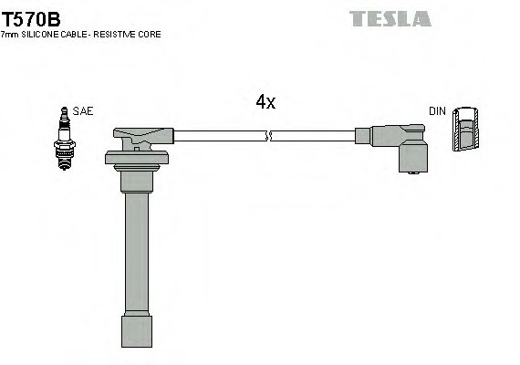 T570B TESLA (Чехия) ПРОВОДУ ЗАПАЛУВАННЯ T570B TESLA