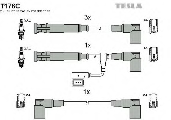 T176C TESLA (Чехия) ПРОВОДА Зажигания T176C TESLA