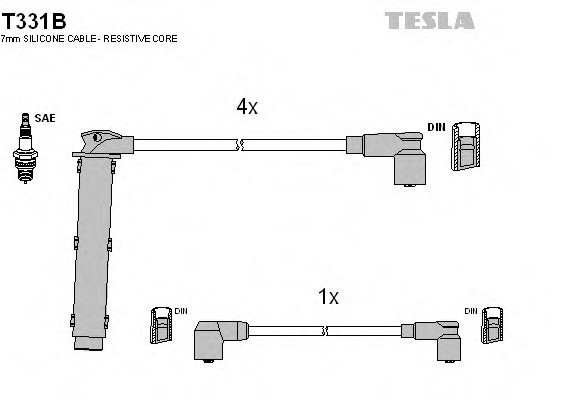 T331B TESLA (Чехия) ПРОВОДА Зажигания T331B TESLA