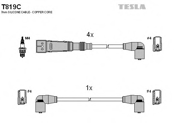 T819C TESLA (Чехия) ПРОВОДА Зажигания T819C TESLA