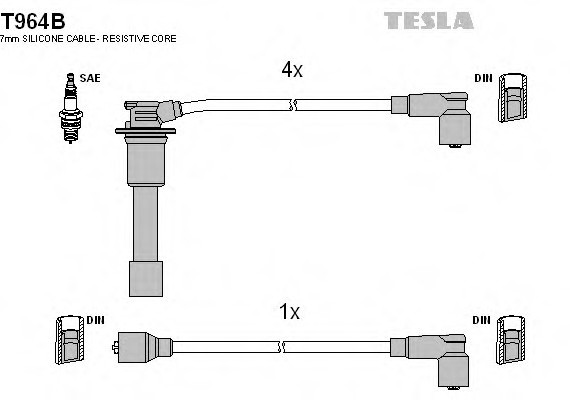 T964B TESLA (Чехия) ПРОВОДУ ЗАПАЛУВАННЯ T964B TESLA