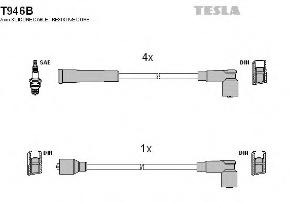 T946B TESLA (Чехия) ПРОВОДА Зажигания T946B TESLA