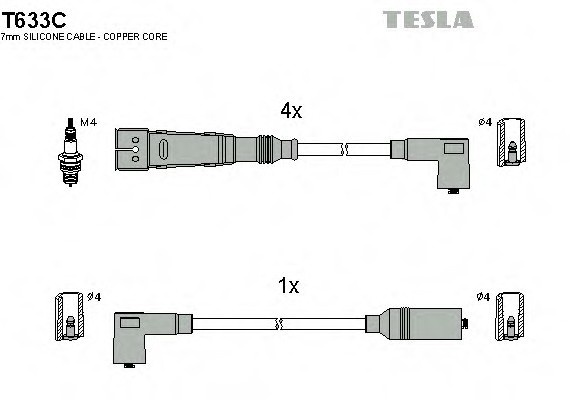 T633C TESLA (Чехия) ПРОВОДА Зажигания T633C TESLA