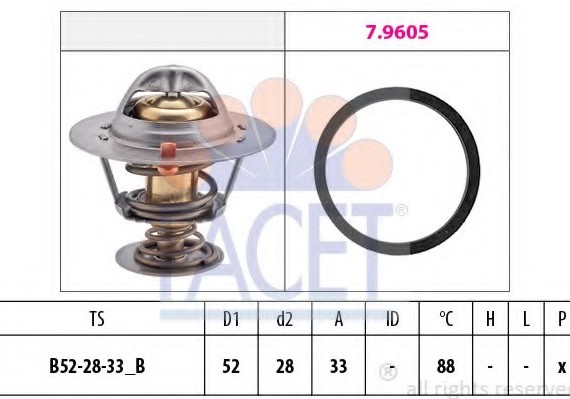 78412 FACET Термостат системы охлаждения