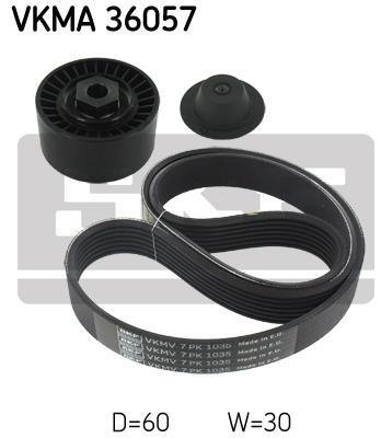 VKMA36057 SKF Комплект поліклиновий (ремінь+ролики) SKF