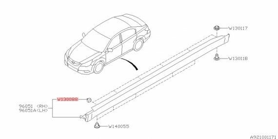 909130088 SUBARU Кліпса кріпильна