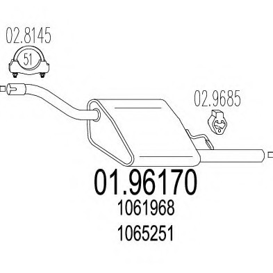 0196170 MTS(Италия) Задня частина вихлопної системи MTS