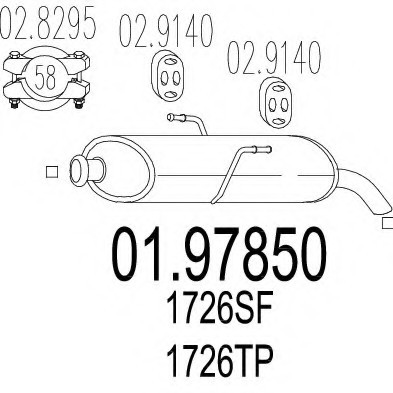 0197850 MTS(Италия) Глушитель 0197850 MTS