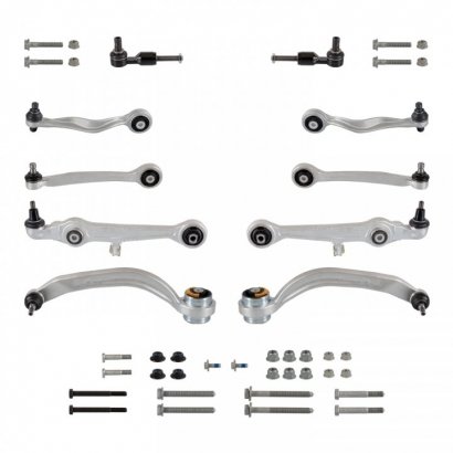 Фото рычаги, комплект передней подвески VAG : AUDI A4/A6/VW PASSAT(8 рычагов + 2 наконечника руливых тяг 21500 FEBI (Germany) 21500 FEBI (Germany) Рычаги, комплект передней подвески VAG : AUDI A4/A6/VW PASSAT(8 рычагов + 2 наконечника руливых тяг