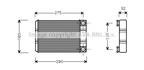 MSA6312 AVA COOLING Радиатор отопителя MB: C-CLASS (W203) C 180 (203.035)/C 180 KOMPRESSOR (203.046)/C 200 CDI/C 200 CDI