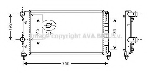 FTA2250 AVA COOLING Радіатор охолодження двигуна DOBLO 19TD MT +AC 01- (Ava)