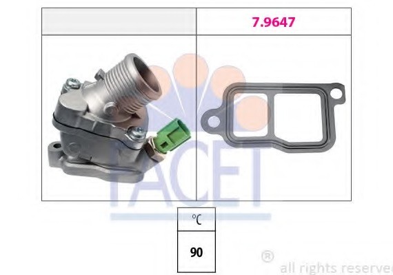 Термостат (в корпусе) VOLVO: C70 II кабрио D5 06-, S40 II (MS) 2.4 D5 04-, S60 2.4/2.4 Bifuel/2.4 D/ 78606