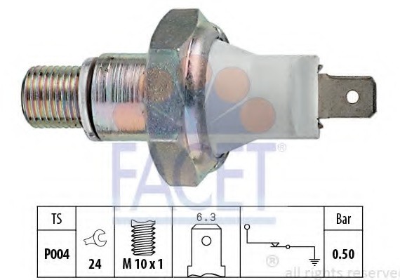 70119 FACET Датчик тиску масла FORD: GRANADA I універсал (GGE) 2.5 TD 88-94, GRANADA Mk III седан (GGE) 2.5 T