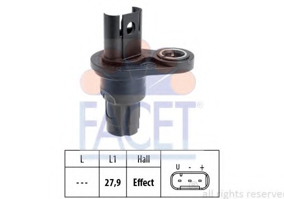 90523 FACET Датчик розподільного валу BMW 1 (E81, E82,E87), 3 (E91),3 (E92),3 (F30),5 (E60),5 (F10),6 (E64),6 (F13),7 (