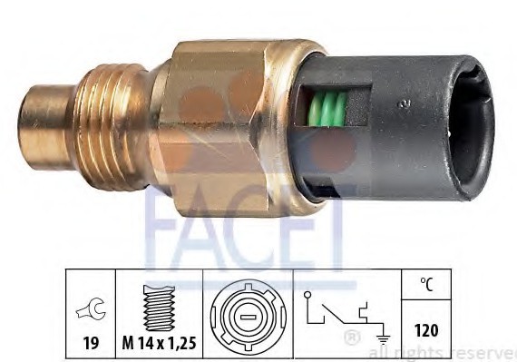 74048 FACET Датчик температури охолоджувальної рідини RENAULT: 19 I (B/C53_) 1.2/1.4/1.4 (B/C532) KAT/1.4 (B/C53P)