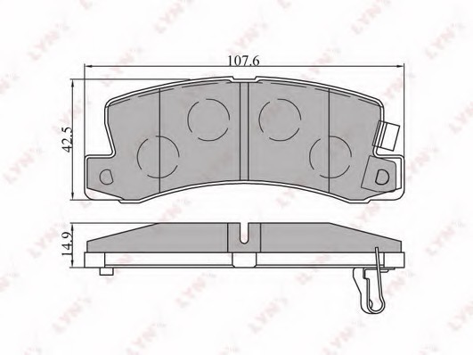 BD7521 LYNX Колодки LYNX(TOYOTA Camry(V20) >01/2.4 01>/Carina(T150/170) 1.6-2.0D >92/Carina E(T190) 1.6-2.0D 92-