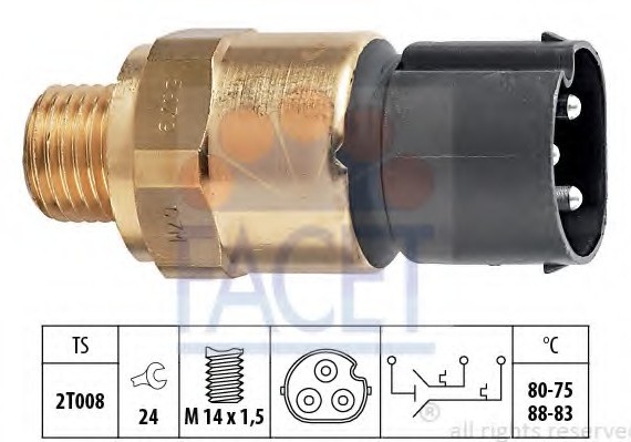 75679 FACET Датчик увімкнення вентилятора BMW: 3 (E36) 316 i/318 i/318 is 90-98, 3 Compact (E36) 316 g/316 i/318